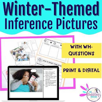 Preview of Winter Activities Inferencing Task Cards with Real Photos for Language Therapy