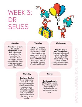 Themed Week Lesson Plan: Dr. Seuss by Kora Milligan | TPT