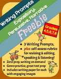 Themed Writing Prompts Freebie: Expository, Persuasive & N