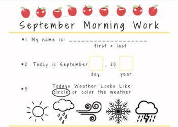 Preview of Themed morning work sheets (k-1)