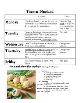Preview of Themed week lesson plans: Dinoland