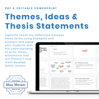 what is the difference between theme and thesis statement