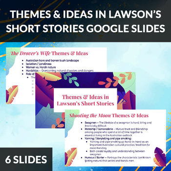 Preview of Themes and Ideas in Henry Lawson's Short Stories Google Slides
