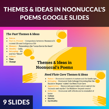 Preview of Themes and Ideas in Oodgeroo Noonuccal's Poems Google Slides