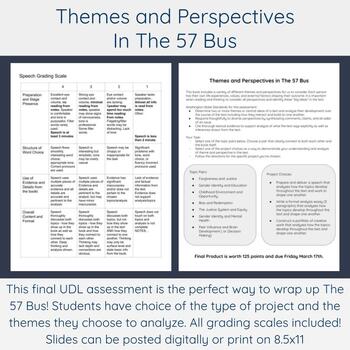 Preview of Themes and Perspectives in The 57 Bus - Final UDL Assessment!
