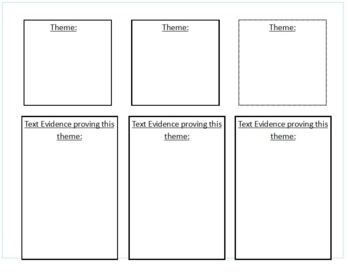 Preview of Themes and Text Evidence Proof Assignment