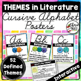 Themes in Literature Cursive Alphabet Posters Classroom De