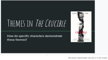 Preview of Themes in The Crucible PowerPoint Slides with Examples