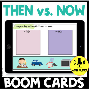 Preview of Then and Now | BOOM CARDS™ 