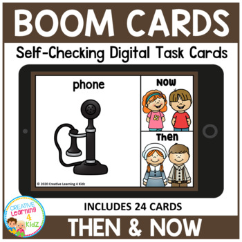 Preview of Then and Now Boom Cards for Distance Learning
