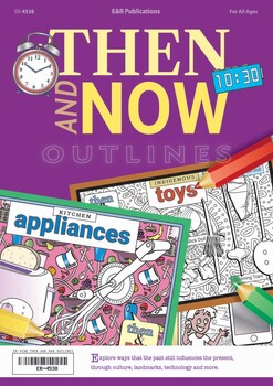 Preview of Then and Now Outlines Colouring Book