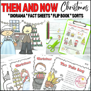 Preview of Then and Now Social Studies History of Christmas Traditions
