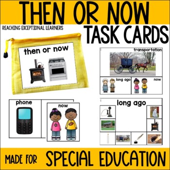 Preview of Then or Now Task Cards Special Education