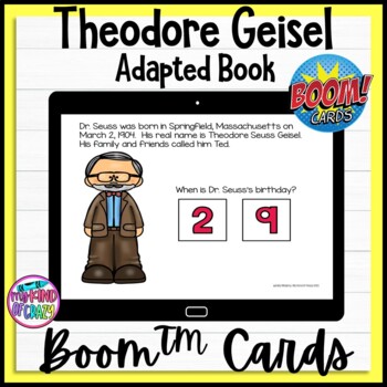 Preview of Theodore Geisel | Digital Task Cards | Boom Cards