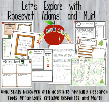 Preview of Theodore Roosevelt, Ansel Adams, and John Muir Biography Unit Study