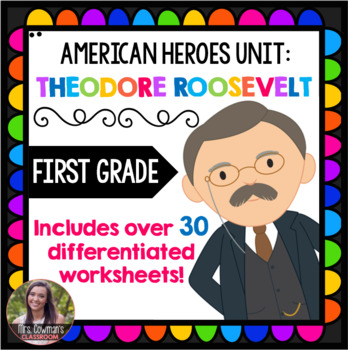 Preview of Theodore Roosevelt First Grade Packet