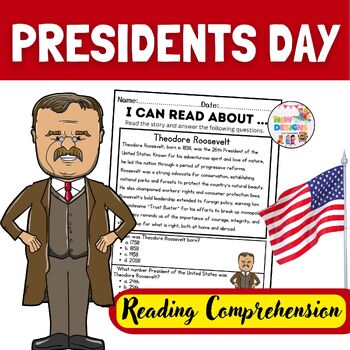 Preview of Theodore Roosevelt / Reading and Comprehension / Presidents day