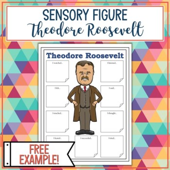 Preview of FREE Theodore Roosevelt Sensory Figure Body Biography Example