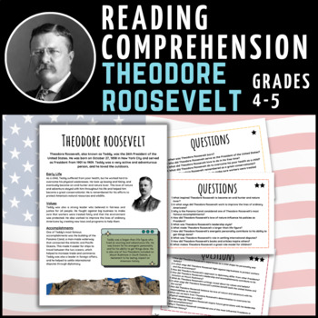 Preview of Theodore Roosevelt US President Reading Comprehension Literacy Center
