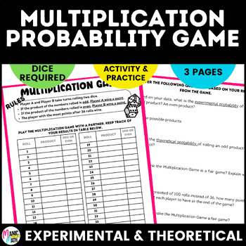 Preview of Theoretical/Experimental Probability Multiplication Game & Practice