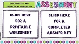 Theoretical & Experimental Probability Worksheet Assessment