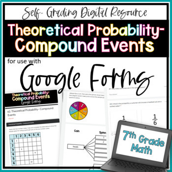 Preview of Theoretical Probability Compound Events - Homework for use with Google Forms