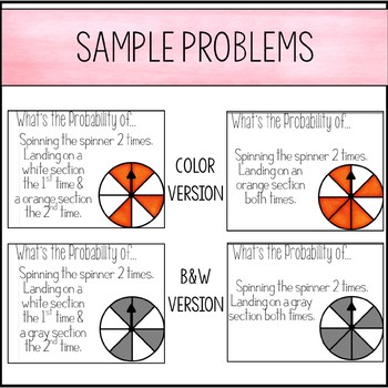 Theoretical Probability of Compound Events Maze - With Spinners | TpT