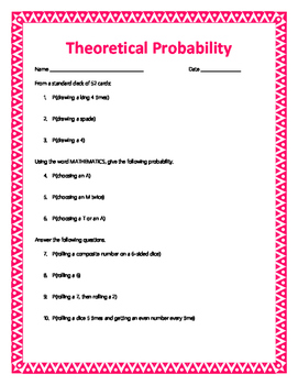 experimental and theoretical probability answer key