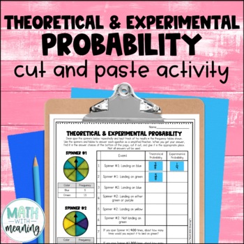 Preview of Theoretical and Experimental Probability Cut and Paste Worksheet Activity