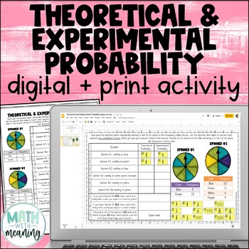 Preview of Theoretical and Experimental Probability Digital and Print Activity