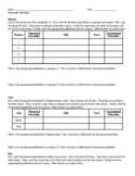 Theoretical and Experimental Probability Experiments Worksheet