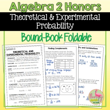 Preview of Theoretical and Experimental Probability Foldable (Unit 12)