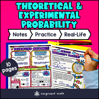 Preview of Theoretical and Experimental Probability Guided Notes w/ Doodles | Sketch Notes