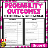 Theoretical and Experimental Probability Outcomes Math Wor
