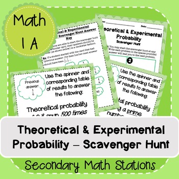 Preview of Theoretical and Experimental Probability Scavenger Hunt