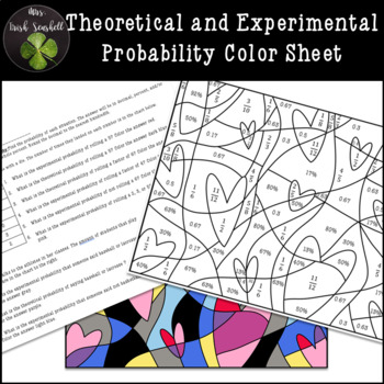 Preview of Theoretical and Experimental Probability Valentine Coloring Sheet Printable