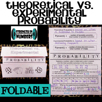 Preview of Theoretical vs. Experimental Probability Foldable Notes for Interactive Notebook