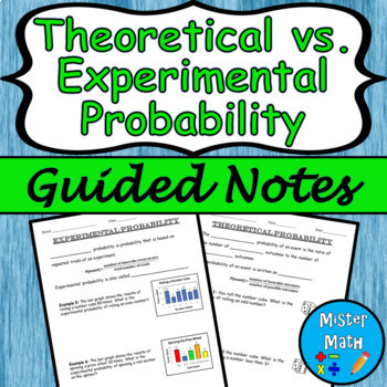 Preview of Theoretical vs. Experimental Probability Guided Notes