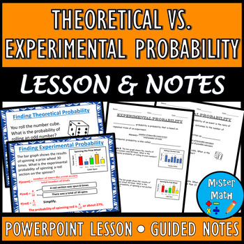 Preview of Theoretical vs. Experimental Probability PPT & Guided Notes BUNDLE