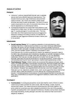 Preview of Theories of Criminality - Fred West Analysis