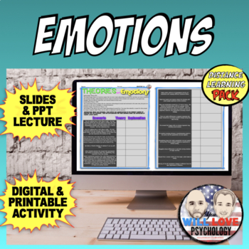 Preview of Theories of Emotions | Psychology | Digital Learning Pack