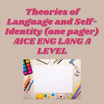 Preview of Theories of Language and Self-Identity (one pager) AICE ENG LANG A LEVEL