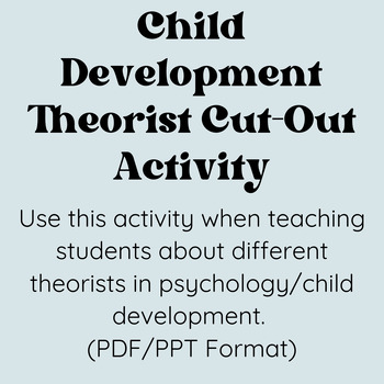 Preview of Theorist Cut Out Project | Child Development | Psychology | Human Growth