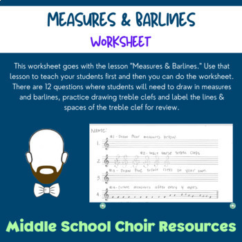 Preview of Theory #3. Measures & Barlines Worksheet