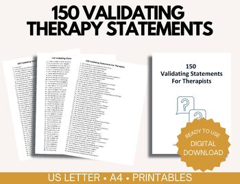 Preview of Empathetic&Supportive Phrases for Counseling: Therapist-Client Validating Statem