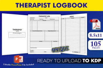 Preview of Therapist Logbook Record Book - KDP Interior Template