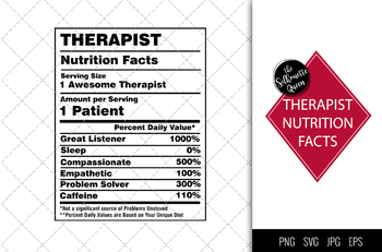 Preview of Therapist Nutrition facts svg – Nutrition svg –Therapist facts clipart