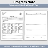 Therapist Progress Notes for Telemental Health Therapists,