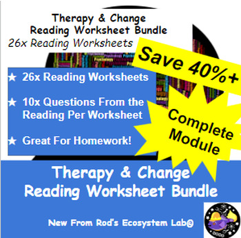 Preview of Therapy & Change Module Reading Worksheet Bundle **Editable**