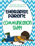Therapy Daily Communication Sheet